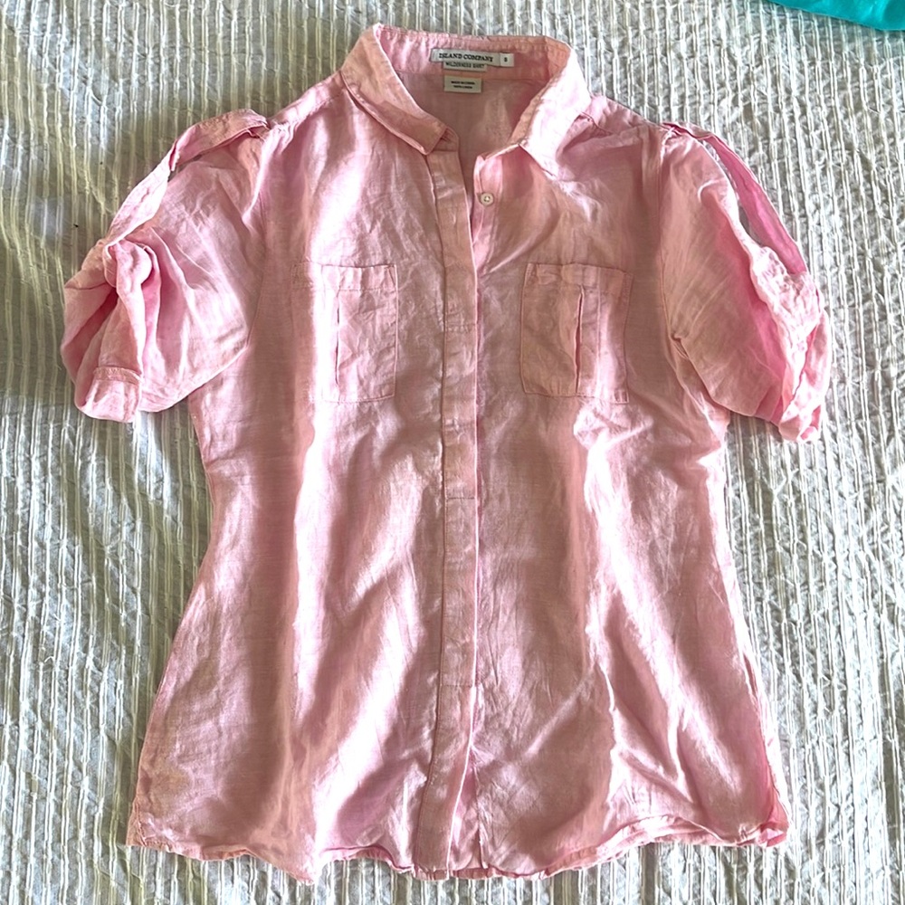 Island company pink linen shirt -S